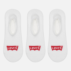 Комплект носков Levis 3-Pack Footie High Rise, цвет белый, размер 43-46 EU