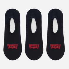 Комплект носков Levis 3-Pack Footie High Rise, цвет чёрный, размер 43-46 EU