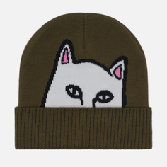 Шапка RIPNDIP Peeking Nermal Beanie, цвет оливковый