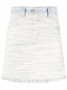 SANDRO твидовая юбка с бахромой