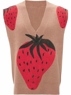 JW Anderson жилет с узором Strawberry