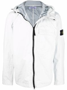 Stone Island куртка на молнии с нашивкой-логотипом