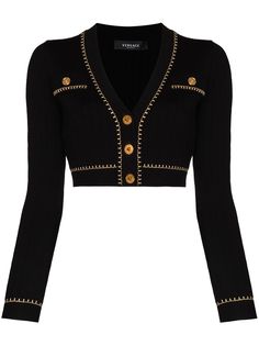 Versace укороченный кардиган с логотипом