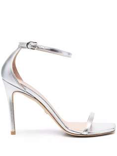Stuart Weitzman босоножки Nudist Curve 100 с эффектом металлик
