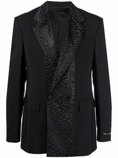 Versace двубортный пиджак с декором La Greca