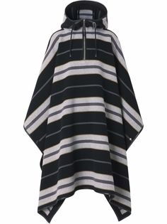 Burberry кейп в полоску с капюшоном