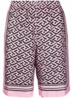 Versace Greca-print silk shorts