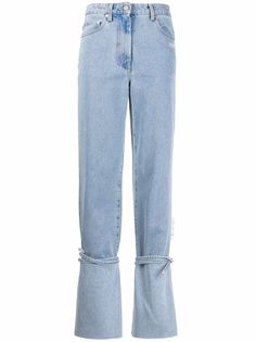 Off-White джинсы прямого кроя с завязками