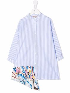 Emilio Pucci Junior платье-рубашка асимметричного кроя с контрастной вставкой
