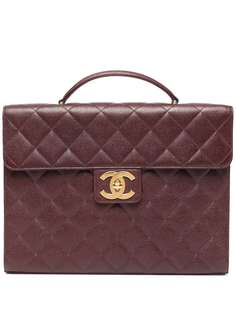 Chanel Pre-Owned стеганый портфель Turnlock 1997-го года с логотипом CC