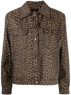 Fendi Pre-Owned джинсовая куртка 1990-х годов с леопардовым принтом