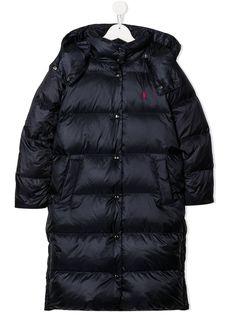 Ralph Lauren Kids пуховик с вышитым логотипом