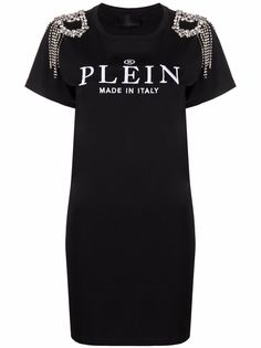 Philipp Plein платье-футболка с кристаллами