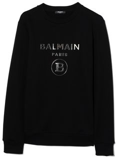 Balmain Kids толстовка с эффектом металлик