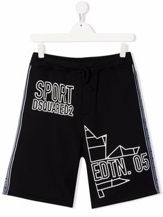 Dsquared2 Kids спортивные брюки с кулиской и принтом
