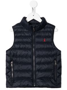 Ralph Lauren Kids дутый жилет с вышивкой Polo Pony