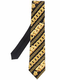 Versace шелковый галстук с принтом