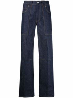 Victoria Beckham джинсы прямого кроя с контрастной строчкой