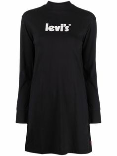 Levis платье с высоким воротником и логотипом