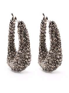 Alexander McQueen серьги-кольца с кристаллами