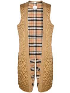 Burberry стеганый длинный жилет