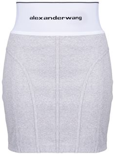 Alexander Wang юбка мини с эластичным поясом и логотипом