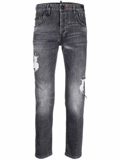 Philipp Plein джинсы скинни с эффектом потертости