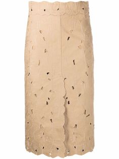 RED Valentino юбка миди Butterfly с вырезами