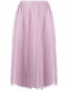 RED Valentino плиссированная юбка из тюля пуэн-деспри