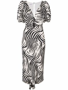 Parlor платье с V-образным вырезом и зебровым принтом