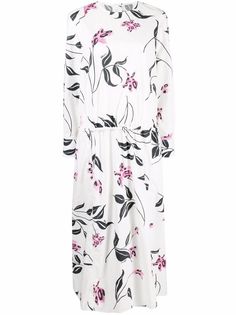 Marni платье со сборками и цветочным принтом