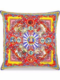 Dolce & Gabbana шелковая подушка с цветочным принтом
