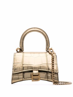 Balenciaga мини-сумка Hourglass с эффектом металлик