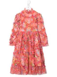 Raspberry Plum платье миди из тюля с цветочным принтом