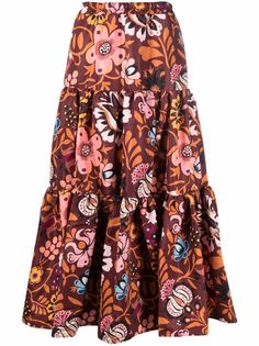 La DoubleJ ярусная юбка макси с цветочным принтом