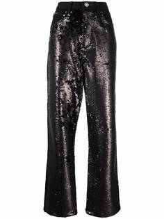 Philipp Plein джинсы с завышенной талией и пайетками
