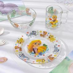 Набор посуды детский «Рапунцель», 3 предмета: кружка 250мл, салатник d=12,7см, тарелка d=19,6см Disney