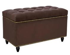 Пуф Leset Classic-03 сундук, Велюр Супернова 33 Коричневый, ножки орех