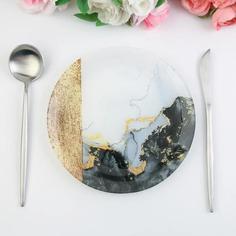 Тарелка Дорого внимание &quot;Мрамор&quot;, 20см