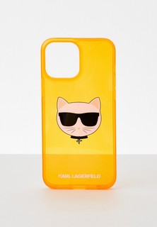Чехол для iPhone Karl Lagerfeld 13 Pro Max, TPU FLUO Choupette Hard Transp Orange
