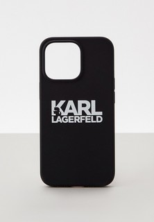Чехол для iPhone Karl Lagerfeld 13 Pro, Liquid silicone Stack logo Black