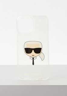 Чехол для iPhone Karl Lagerfeld 13 Pro Max, TPU Glitters Karls head Hard Transp Silver