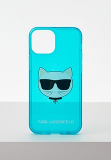 Чехол для iPhone Karl Lagerfeld 13 mini, TPU FLUO Choupette Hard Transp Blue