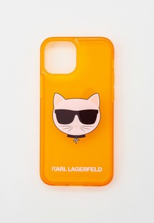 Чехол для iPhone Karl Lagerfeld 13 mini, TPU FLUO Choupette Hard Transp Orange