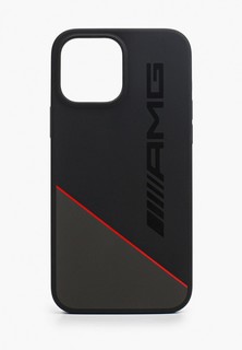 Чехол для iPhone Mercedes-Benz AMG для iPhone 13 Pro Max Liquid silicone Two tones Red line Hard Black