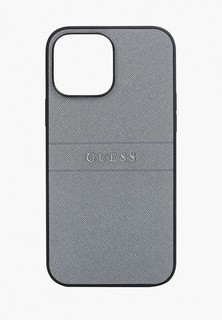 Чехол для iPhone Guess 13 Pro Max, PU Saffiano with metal logo Grey