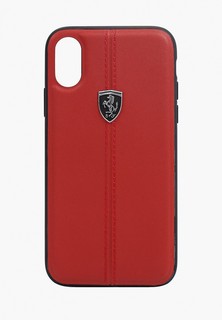 Чехол для iPhone Ferrari X / XS, Heritage W Leather Red