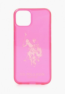 Чехол для iPhone U.S. Polo Assn. 13 TPU FLUO Logo Big horse Hard Pink