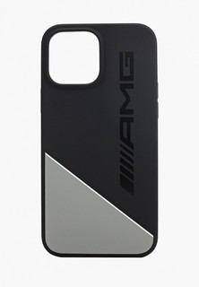 Чехол для iPhone Mercedes-Benz 13 Pro Max Liquid silicone Two tones White line Hard Grey