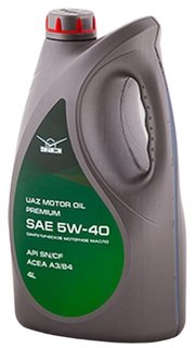 Моторное масло UAZ 5W40 PREMIUM (синтетика, API SN/CF, ACEA A3/B4, 4л) УАЗ